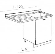 Mobile sottolavello cucina porta lavatrice/lavastoviglie 105 Lady per  lavello inox