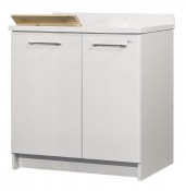 Lavatoio da 80 cm., 2 ante con finitura lucida, vasca in Termoplastico con asse in legno, maniglia cromo Superbrill, fondo salvagoccia alluminio lavorato a prisma Lavatoio da 80 cm., 2 ante con finitura lucida, vasca in Termoplastico con asse in legno, maniglia cromo Superbrill, fondo salvagoccia alluminio lavorato a prisma