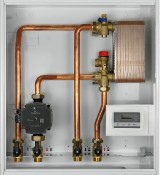NOVABOX 110 - Modulo di separazione idraulica con gestione circuito di riscaldamento. Copre le funzioni idrauliche di: - Trasporto dell'energia proveniente da un generatore a biomassa; - Scambio [...]