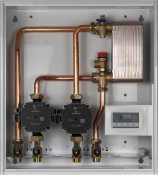 NOVABOX 120 - Modulo di separazione idraulica con gestione circuito di riscaldamento, con 2 circolatori. Copre le funzioni idrauliche di: - Trasporto dell'energia proveniente da un generatore a b[...]