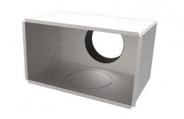 Plenum coibentato con 3 ingressi predisposti per collarini mod. E5 ø150 - 332x182 Plenum coibentato con 3 ingressi predisposti per collarini mod. E5 ø150 - 332x182