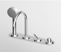 BORDO-VASCA Miscelatore monocomando 4 fori con bocca girevole, doccia estraibile Z94171, flessibile da 1500 mm. BORDO-VASCA Miscelatore monocomando 4 fori con bocca girevole, doccia estraibile Z94171, flessibile da 1500 mm.