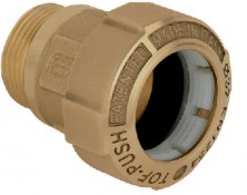 Monogiunto per PE con filetto maschio in ottone Monogiunto per PE con filetto maschio in ottone