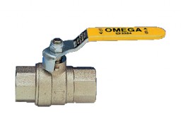 S.0271 Valvola a sfera 2 femmine a passaggio totale per gas con leva in acciaio gialla, nichelata S.0271 Valvola a sfera 2 femmine a passaggio totale per gas con leva in acciaio gialla, nichelata