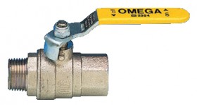 S.0272 Valvola a sfera maschio/femmina a passaggio totale per gas con leva in acciaio gialla, nichelata S.0272 Valvola a sfera maschio/femmina a passaggio totale per gas con leva in acciaio gialla, nichelata