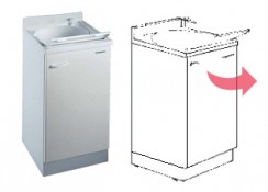 Mobile idrofugo ad una anta con vasca e asse in termoplastico, cerniere A DESTRA Mobile idrofugo ad una anta con vasca e asse in termoplastico, cerniere A DESTRA