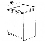 Mobile idrofugo (L60-P60 cm.) a 2 ante con vasca e asse in termoplastico Mobile idrofugo (L60-P60 cm.) a 2 ante con vasca e asse in termoplastico