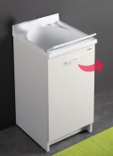 Mobile idrofugo ad 1 anta con vasca e asse in termoplastico, cerniere dx Mobile idrofugo ad 1 anta con vasca e asse in termoplastico, cerniere dx