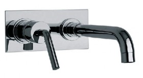 Miscelatore lavabo a muro con piastra, bocca interasse mm 200 Miscelatore lavabo a muro con piastra, bocca interasse mm 200