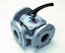 Valvola a settore a 3 vie filettata DN 50, PN6, per acqua calda o fredda, campo 2-120° C, angolo di rotazione max 90°, da utilizzare con motori SQK-SQL Valvola a settore a 3 vie filettata DN 50, PN6, per acqua calda o fredda, campo 2-120° C, angolo di rotazione max 90°, da utilizzare con motori SQK-SQL